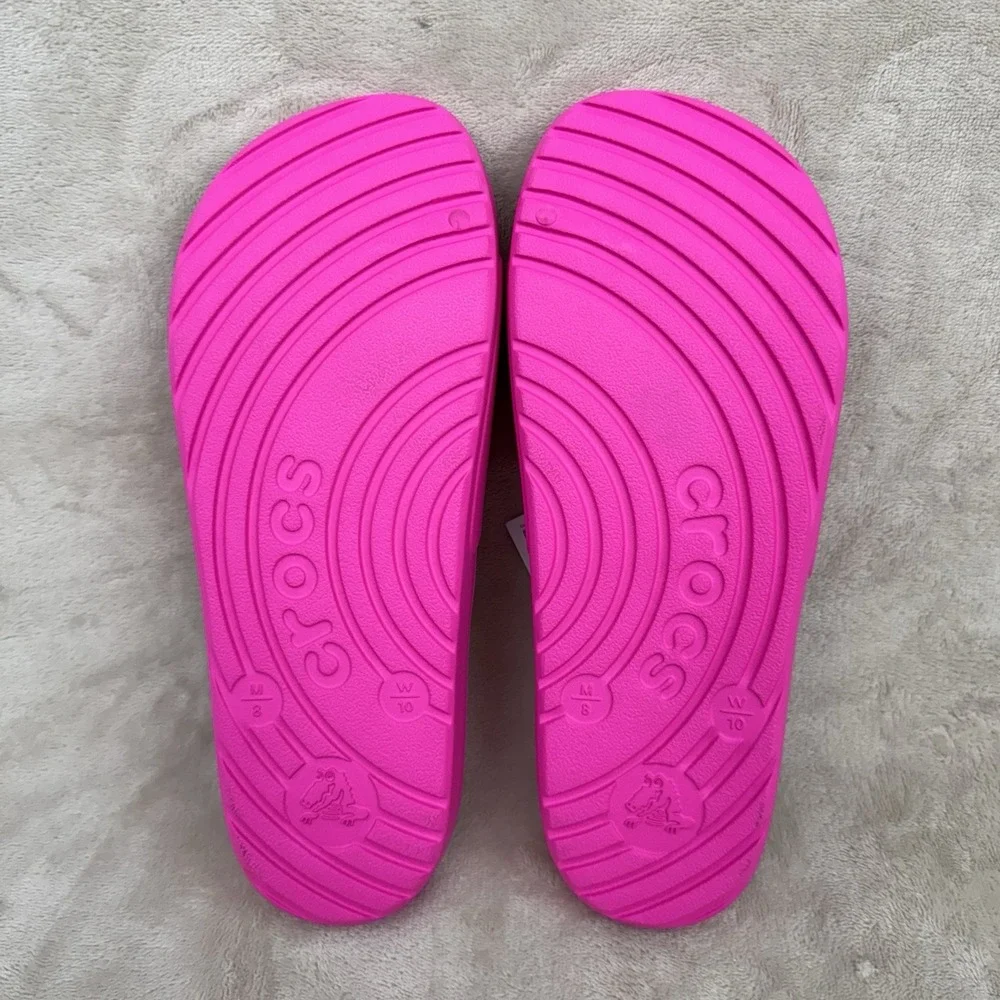 Crocs Slide Pink Crush M8 W10 Unisex Sandals 210088-6TW NWT